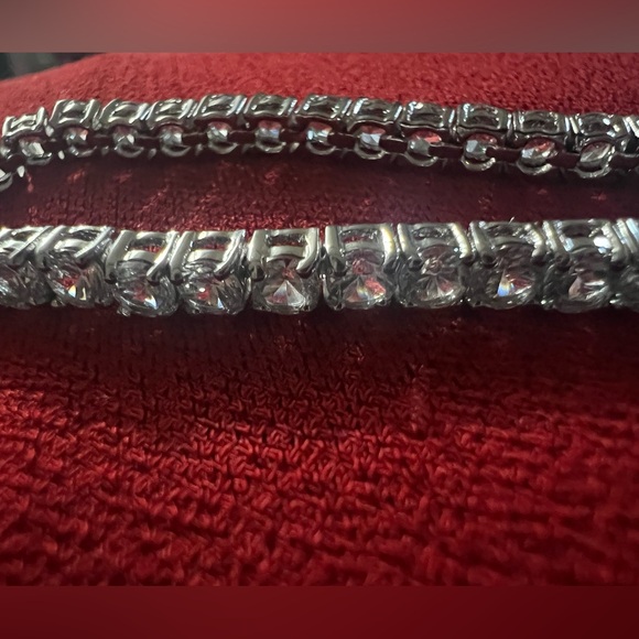 925  Mo Silver Tennis Bracelet with CZ's and Dual Lock Slip Clasp, 7 1/4 Long! - Picture 14 of 14